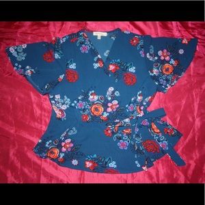 Floral Wrap Blouse